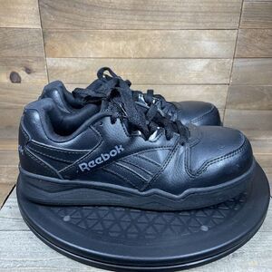 REEBOK Low Cut Safety Toe Work Shoes, Women's Size 6 M Black Leather AL9076